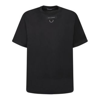 Dolce & Gabbana T-Shirts, male, Black, Size: XS Cotton T-shirt. Black color