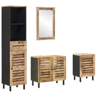 vidaXL Set Di Armadi Da Bagno 4 Pz Naturale 38 X 33 X 160 Cm Vidaxl