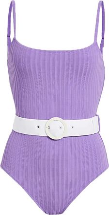 Solid & Striped Costume intero The Nina con cintura - Viola