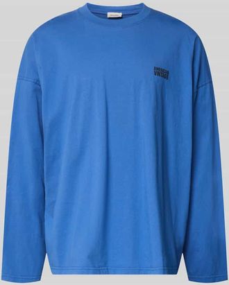 American Vintage American Vintage Longsleeve mit Logo-Print Modell GIXY in Hellblau, Gr&ouml;&szlig;e M/L