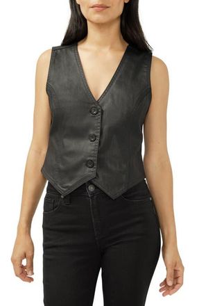 Silver Jeans Co Classic Coated Denim Vest in Black at Nordstrom, Size X-Small