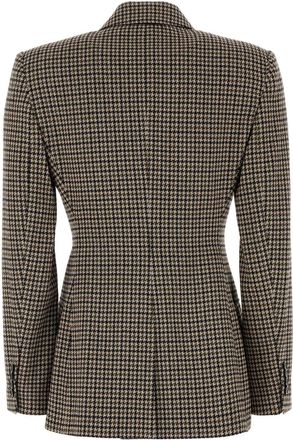 Max Mara Womens Embroidered Viscose Blend Blazer Dis.pied De Poule Nero-Khaki-Blush Exterior: Virgin Wool Giacche E Gilet Nero/khaki/blush Jacket