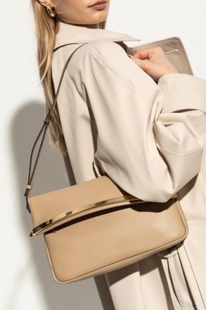 Tod's Leather Shoulder Bag, Womens, Beige