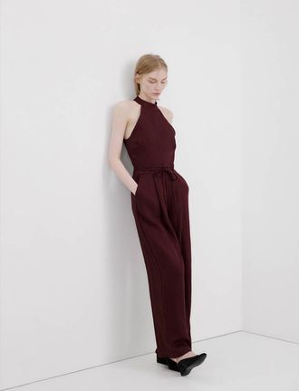 Mango Tuta lyocell collo halter vino - Donna - XS - MANGO