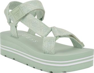 Guess Avin Platform Sandal in Light Green at Nordstrom Rack, Size 10