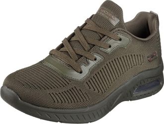 Skechers Womens Squad Air Close Encounter Sneaker, Olive Engineered Knit, 5 UK