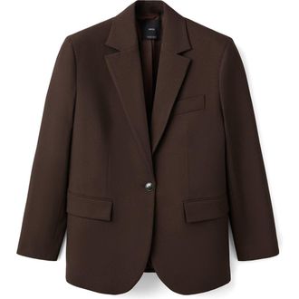 Mango Straight Fit One-Button Suit Blazer in Chocolate at Nordstrom Rack, Size Medium