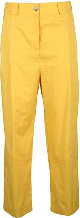 Vicario Cinque Yellow Cropped Straight-Leg Cotton Pants
