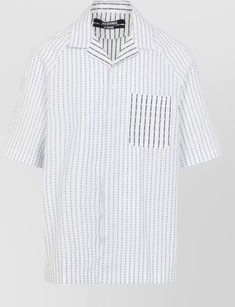 Jacquemus the romarin bowling collar stripe shirt