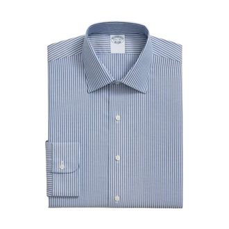 Brooks Brothers Slim Fit Non-Iron Cotton Shirt with Ainsley Collar - male - Brooks Brothers - Formal Shirts - Blue - XS - Shirts