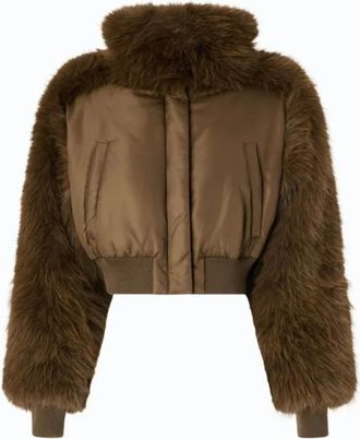 Pinko Faux Fur & Shearling Jassen - Dames - Jassen - Bruin - M - Jassen