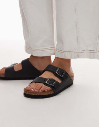 Birkenstock Arizona - Sandali in pelle oliata neri-Nero