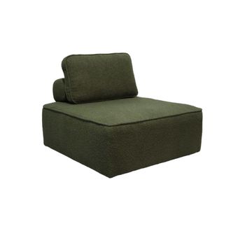 Sweeek M&oacute;dulo para sof&aacute; modular en tejido borreguito, verde kaki