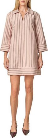 English Factory Stripe Collar Minidress in Light Pink/Brown at Nordstrom, Size X-Small