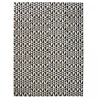 Un amour de tapis Alfombra de sal&oacute;n 200x290 cm hecho a mano de cuero negro
