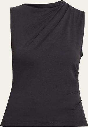 Vince Sleeveless Draped Pima Cotton Top
