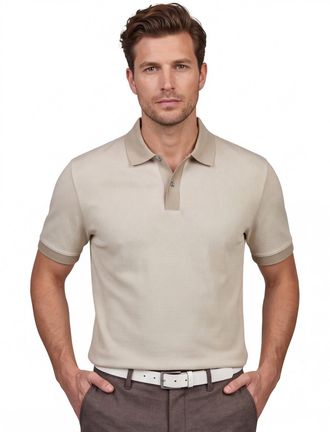 HUGO BOSS Black H-Parlay korte mouw polo beige
