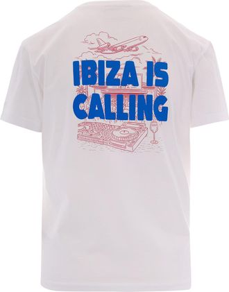 MC2 Saint Barth Womens T-Shirt Emilie Ibiza Is Calling White Cotton T-Shirts & Jerseys