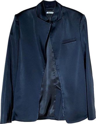 Alexander Wang T Navy Satin Open Blazer Size XS