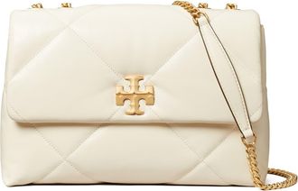 Tory Burch Kira Diamond Quilted Leather Convertible Shoulder Bag in Warm White at Nordstrom