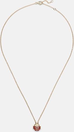 Yvonne L&eacute;on Yvonne L&eacute;on Collana Coccinelle Mini in oro 9kt con diamanti e agata