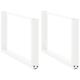 vidaXL Vidaxl - Patas Para Mesa De Centro En Forma De U (2 Unidades), Color Blanco, 70 X (42-43) Cm, Acero