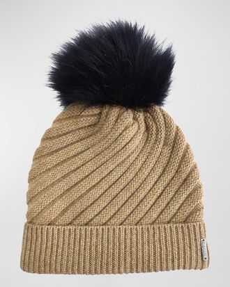 Gorski Select Cashmere Beanie with Lamb Shearling Pom