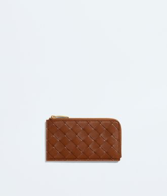 Bottega Veneta Portacarte Intrecciato con zip - Marrone - Donna - U