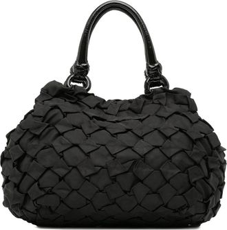 Prada Pre-owned Handbags, female, Black, Size: ONE SIZE Pre-owned Elegant Textile Top Handle Bag