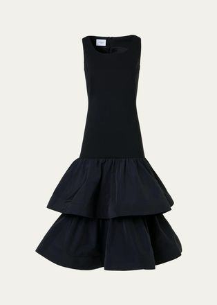 Akris Tiered Drop-Waist Midi Dress