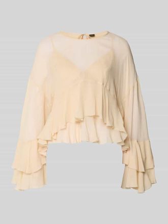 Boss Orange by Hugo Boss BOSS Orange Slim Fit Langarmbluse aus reiner Viskose Modell BLEJA in Ecru, Gr&ouml;&szlig;e 34