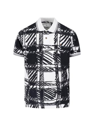 Vivienne Westwood Abstract Checkered Polo with Classic Collar