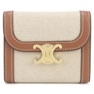 Celine Beige Leather Wallet (Tri-Fold) (Pre-Owned)