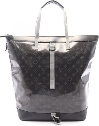 Louis Vuitton Black Coated Canvas Leather Backpack Handbag (Pre-Owned)