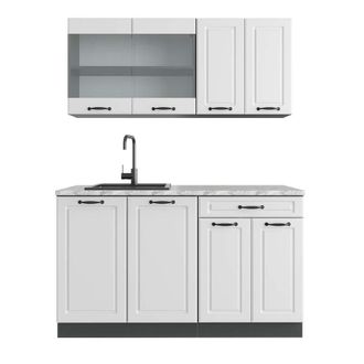 Vicco Cocina Vers&aacute;til R-line, Casa De Campo Blanca/antracita, 140 Cm, Et M&aacute;rmol