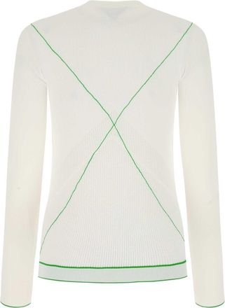 Bottega Veneta Womens White Viscose Blend Sweater 9000 Exterior: Polyester Maglieria