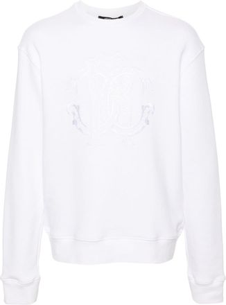 Roberto Cavalli logo-embroidered cotton sweatshirt - men - Cotton - S - White