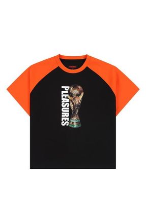 Pleasures World Cup Trophy Raglan Graphic T-Shirt in Black at Nordstrom, Size Xx-Large