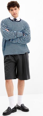 Le 31 Mens Banker stripe Bermuda Shorts Imported from Seoul