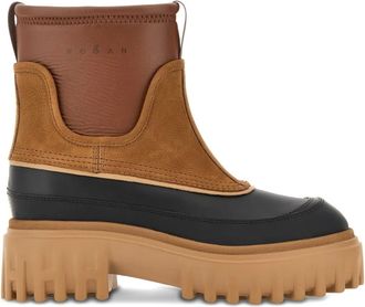 Hogan H700 suede leather boots - women - Nubuck Leather/Suede/Leather/Rubber - 38.5 - Brown
