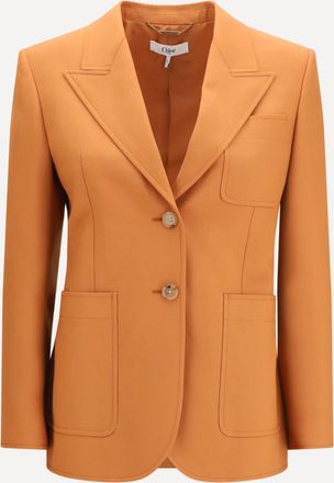 Chlo&eacute; Straight-cut wool gabardine Blazer Female 38