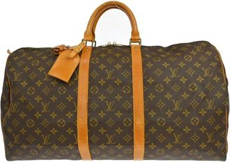Louis Vuitton Pre-owned Weekend Bags, female, Brown, Size: ONE SIZE Pre-owned Vintage Monogram Keepall Travel Bag