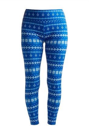 Nils Womens Pull-On Legging In Electric Blue Snowflake Print