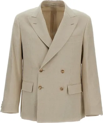 Kaptain Sunshine Double-Breasted Linen and Silk-Blend Jacket