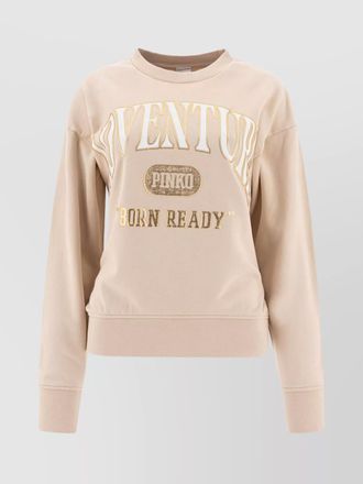 Pinko cotton printed long-sleeve sweatshirt