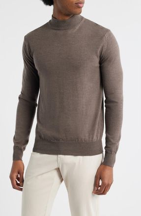 Aur&eacute;lien Cashwool Mock Neck Sweater in Ash Grey at Nordstrom, Size Medium