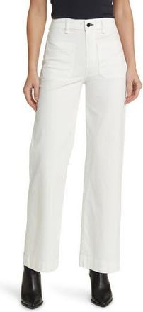 ASKK NY Sailor Wide Leg Twill Utility Pants in Ivory at Nordstrom Rack, Size 34
