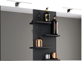 ebuy24 Ebuy24 - Espejo De Ba&ntilde;o Vcm Sin Marco Espejo De Pared Con Compartimento De Almacenamiento Dise&ntilde;o Moderno Dimensiones Aprox. 59 X 112 Cm X T. 12 Espejo