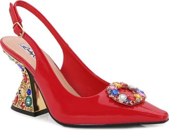 Lady Couture Spotlight Pointed Toe Slingback Pump in Red at Nordstrom Rack, Size 14