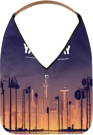 Generic Labor Day Pattern Reusable Lightweight Grocery Bags - Foldable Into Compact Pouch, Washable & Sturdy, Multipurpose for Shopping and Travel